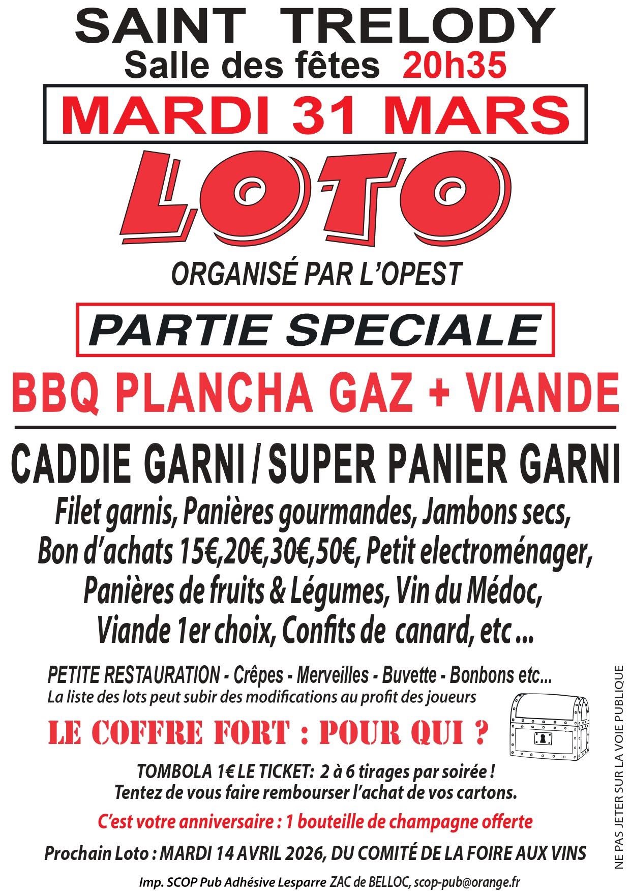 Loto du 31 mars